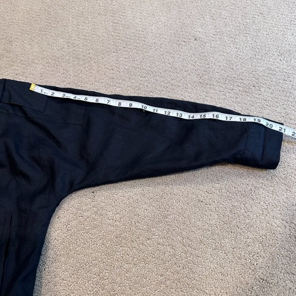 VTG Linda Allard Ellen Tracy Jacket Linen Black Embroidered Aztec Inca Size 10 - Picture 14 of 15